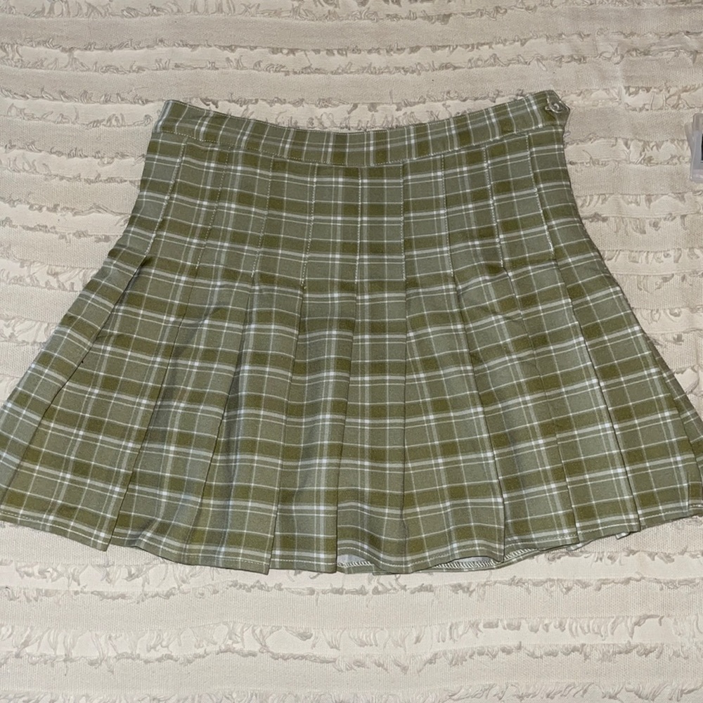 plaid high waisted skirt
